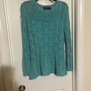 Peck & Peck Teal Crew Neck Sweater